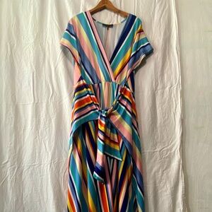 Striped Colorful Eloquii Size 16 Dress